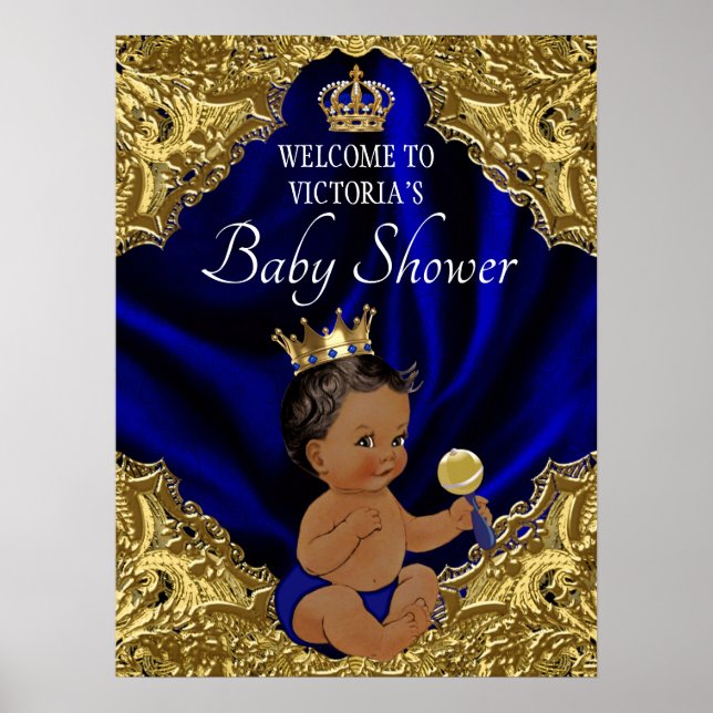 Póster Signo de bienvenida Baby Shower para African Ameri (Frente)