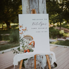 Póster Signo de bienvenida Baby Shower para hongos y fres