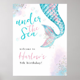 Póster Signo de bienvenida bajo la sirena marina