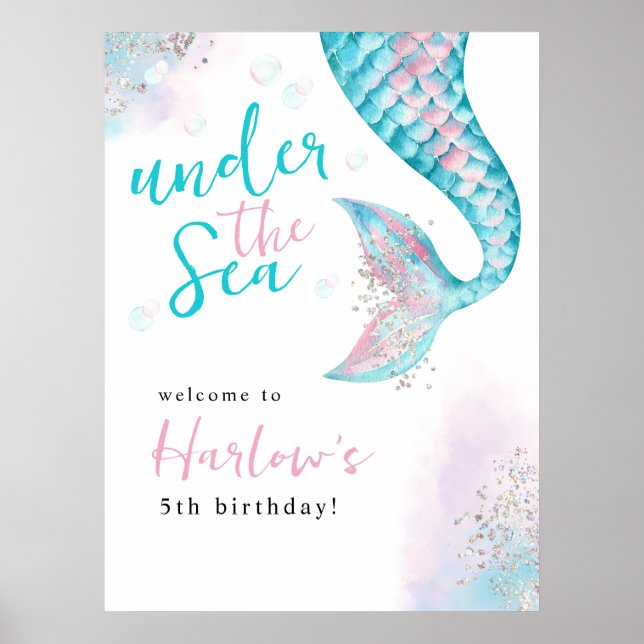Póster Signo de bienvenida bajo la sirena marina (Frente)