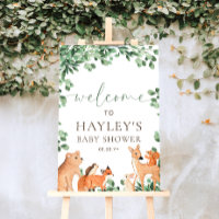 Signo de bienvenida blanco para animales de Woodla
