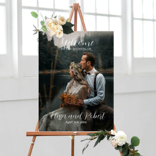 Póster signo de bienvenida boda con foto