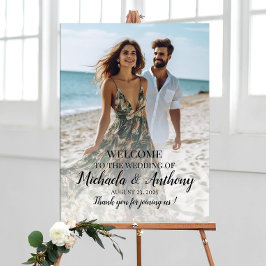 Póster signo de bienvenida boda con foto