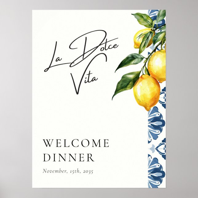 Póster Signo de bienvenida Boda de La Dolce Vita Positano (Frente)
