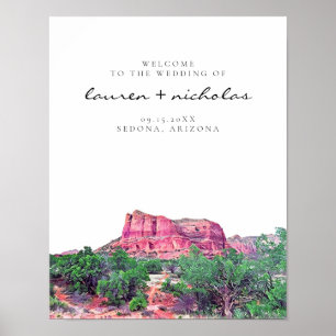 Póster Signo de bienvenida Boda de Sedona Arizona