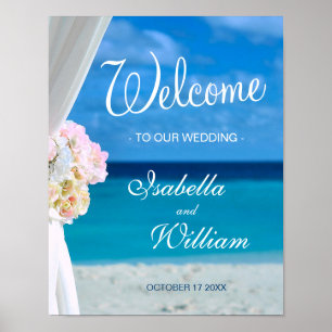 Póster Signo de bienvenida   Boda de verano de Blue Ocean