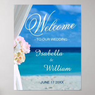 Póster Signo de bienvenida   Boda de verano de Floral Oce