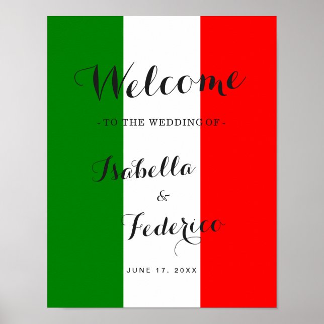 Póster Signo de bienvenida | Boda italiano (Frente)