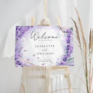 Póster Signo de bienvenida Boda moderno Dusty Lavender Fo