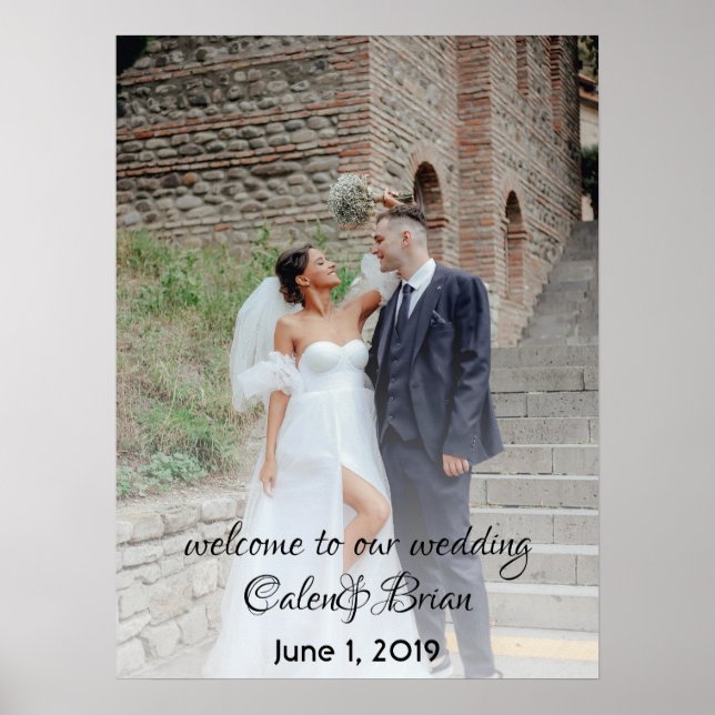 Póster Signo de bienvenida Boda personalizado (Frente)
