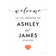 Signo de bienvenida boda, Rótulo de saludo, Coral