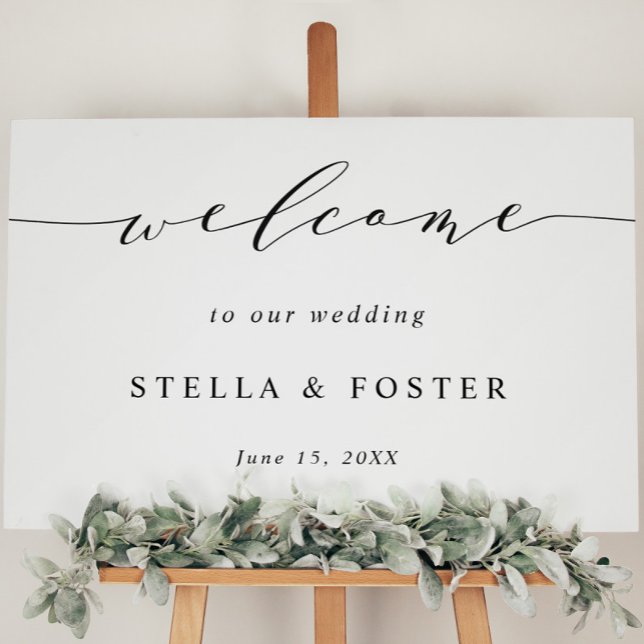 Póster Signo de bienvenida Boda simple y moderno (Subido por el creador)
