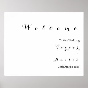 Póster Signo de bienvenida boda Typografía moderna mínima