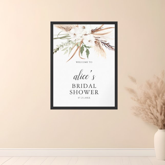 Póster Signo de bienvenida Boho Flor Pampa Grass Bridal S (Subido por el creador)