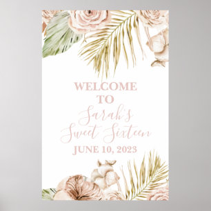 Póster Signo de bienvenida Boho Sweet 16