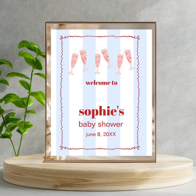 Póster Signo de bienvenida Brunch & Bubbly Red And Blue W (Subido por el creador)