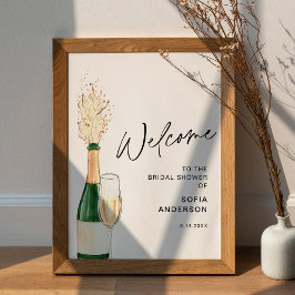 Póster Signo de bienvenida CRISTAL para ducha de novia -
