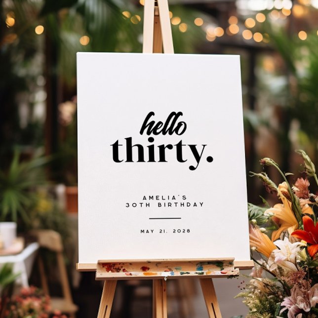 Póster Signo de bienvenida de 30 años, saludo moderno (Subido por el creador)