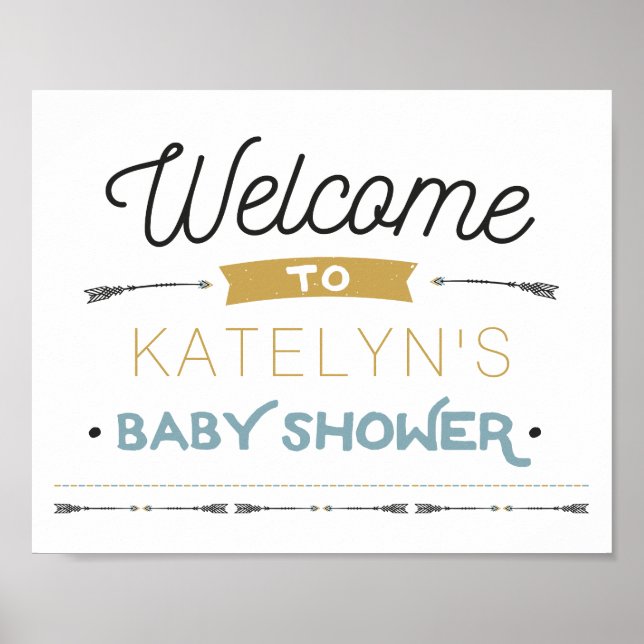 Póster Signo de bienvenida de Adventure Baby Shower (Frente)