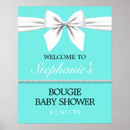 Póster Signo de bienvenida de Aqua Tiffany Baby Shower Ve