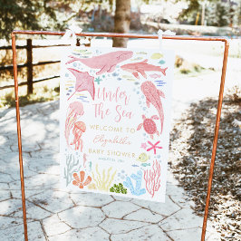Póster Signo de bienvenida de Baby Shower bajo Sea Chica