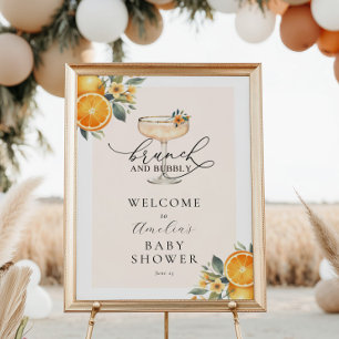 Póster Signo de bienvenida de Baby Shower Brunch and Bubb