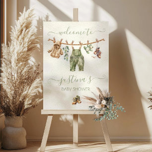 Póster Signo de bienvenida de Baby Shower Clothesline Nat
