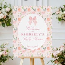 Signo de bienvenida de Baby Shower con floral de c