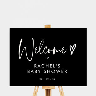 Póster Signo de bienvenida de Baby Shower con guión moder