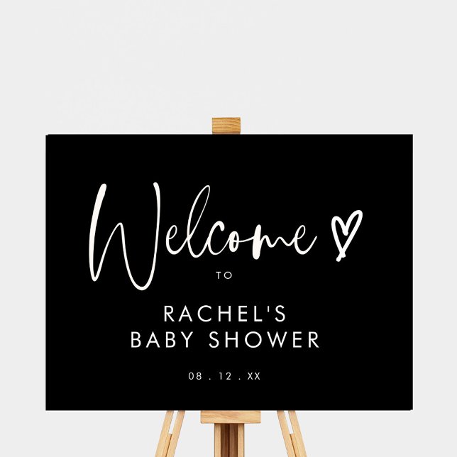 Póster Signo de bienvenida de Baby Shower con guión moder (Subido por el creador)