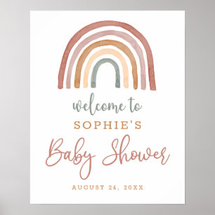 Póster Signo de bienvenida de Baby Shower con tonos apaga