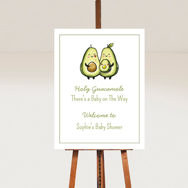 Póster Signo de bienvenida de Baby Shower de aguacate (Avocado Baby Shower Party Sign)