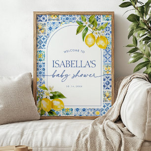 Póster Signo de bienvenida de Baby Shower de Amalfi Coast