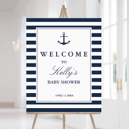Póster Signo de bienvenida de Baby Shower de Anchor Nauti