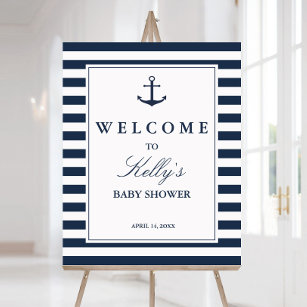 Póster Signo de bienvenida de Baby Shower de Anchor Nauti