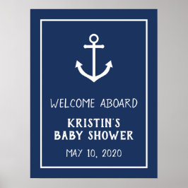 Póster Signo de bienvenida de Baby Shower de anclaje naum