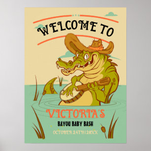 Póster Signo de bienvenida de Baby Shower de Bayou Cajun