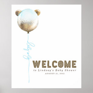 Póster Signo de bienvenida de Baby Shower de Bear de Oso