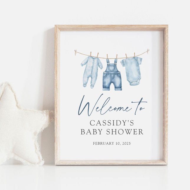 Póster Signo de bienvenida de Baby Shower de Blue Jean De (Subido por el creador)