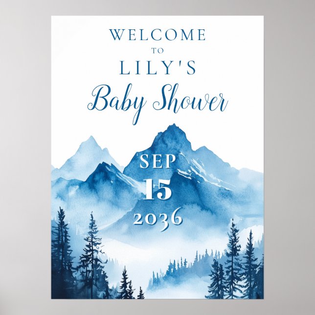 Póster Signo de bienvenida de Baby Shower de Boho Waterco (Frente)