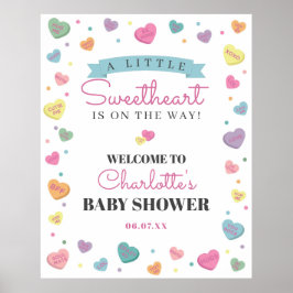 Póster Signo de bienvenida de Baby Shower de Candy de bie