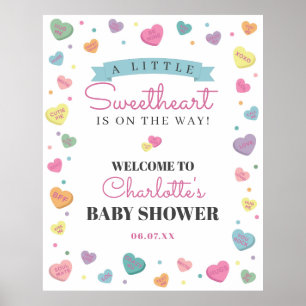 Póster Signo de bienvenida de Baby Shower de Candy de bie