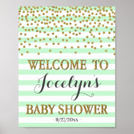 Póster Signo de bienvenida de Baby Shower de Chica de oro