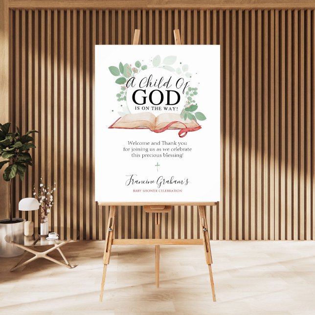 Póster Signo de bienvenida de Baby Shower de Child of God (Subido por el creador)