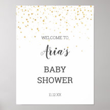 Signo de bienvenida de Baby Shower de Confetti Gol