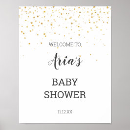 Póster Signo de bienvenida de Baby Shower de Confetti Gol