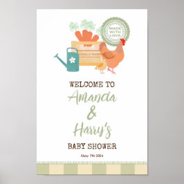 Póster Signo de bienvenida de Baby Shower de crecimiento 