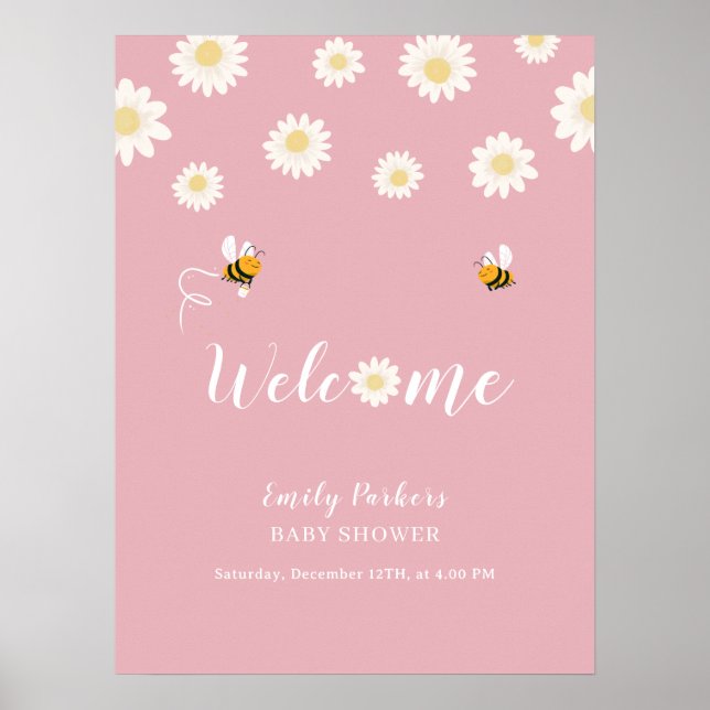 Póster Signo de bienvenida de Baby Shower de Cuho Boho Da (Frente)