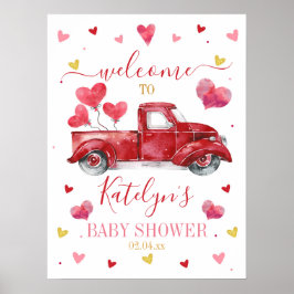 Póster Signo de bienvenida de Baby Shower de cumpleaños d