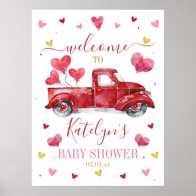 Póster Signo de bienvenida de Baby Shower de cumpleaños d (Frente)